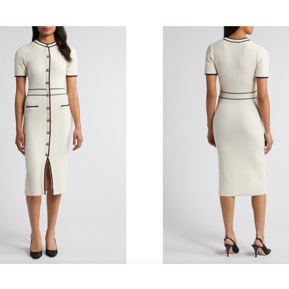 NEW Zoe and Claire Cream Midi Sweater Dress, 
Size Large